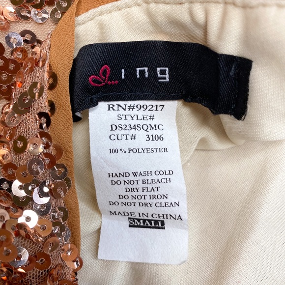 🔥 Gold Sequin dress size S - Picture 3 of 5